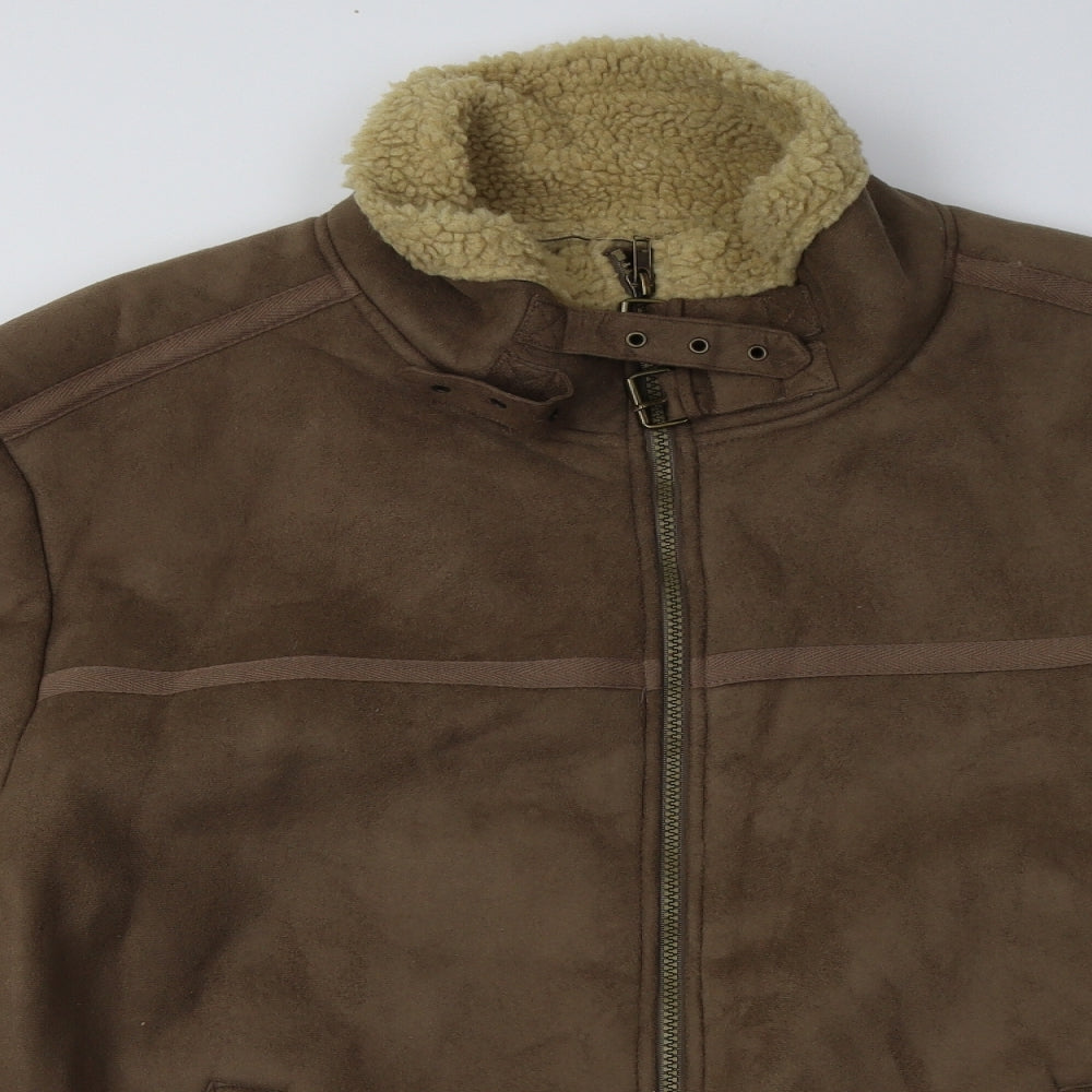 Atlas For Men Mens Brown   Overcoat Coat Size 2XL  Zip