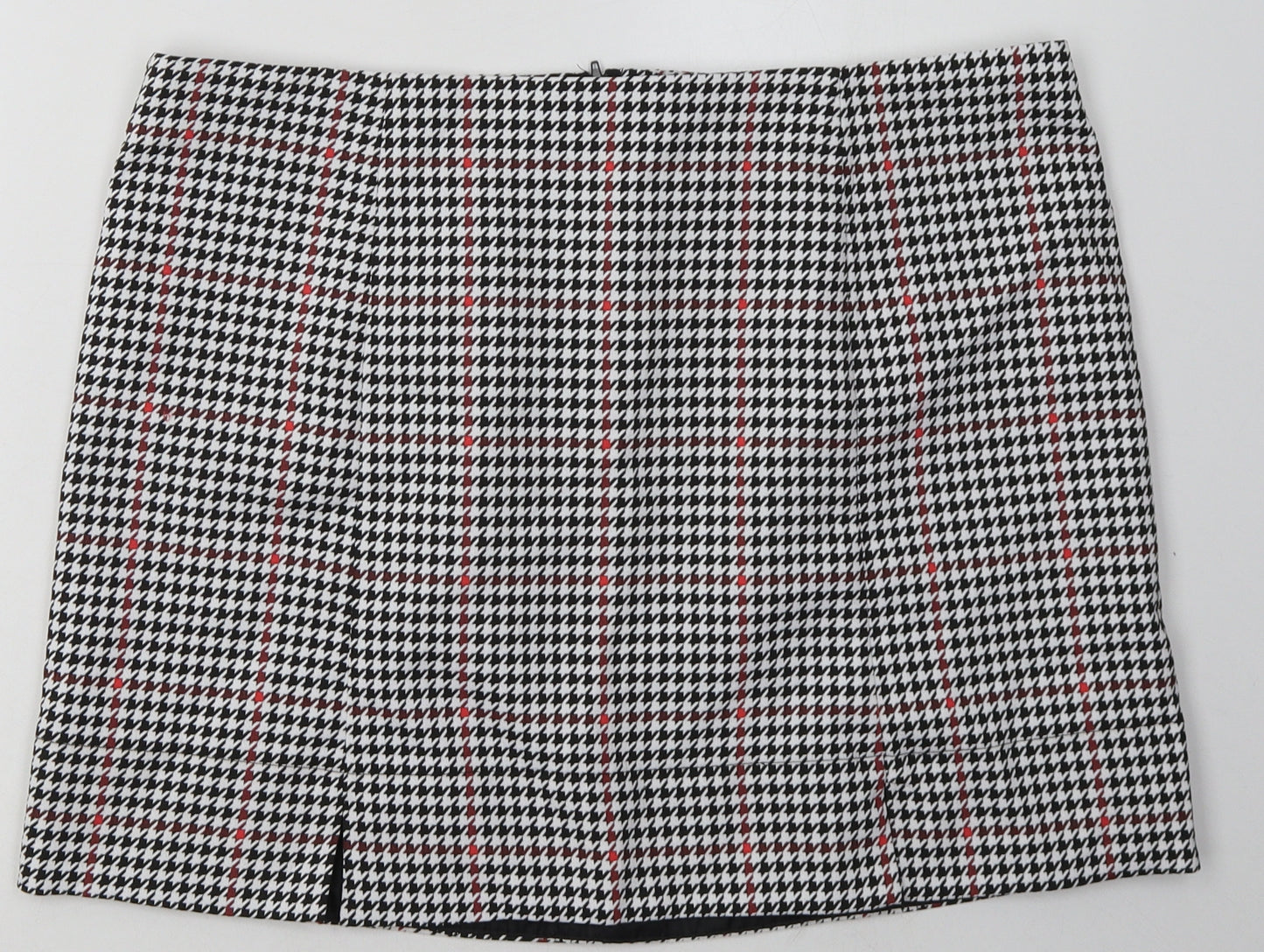 New Look Womens Black Geometric Polyester A-Line Skirt Size 16   Zip