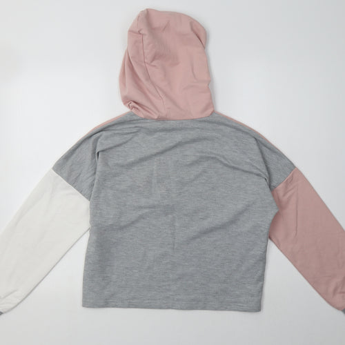 SheIn Womens Grey Plaid Cotton Pullover Hoodie Size S  Pullover