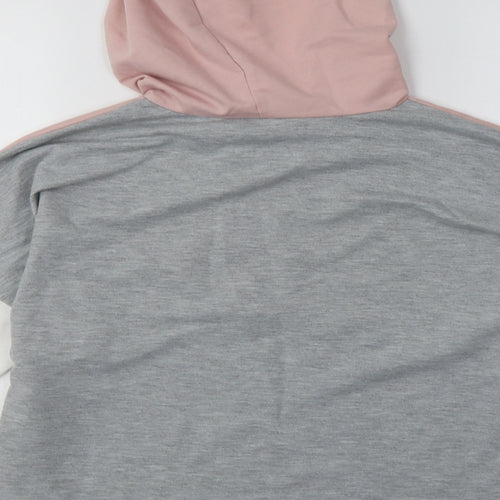 SheIn Womens Grey Plaid Cotton Pullover Hoodie Size S  Pullover