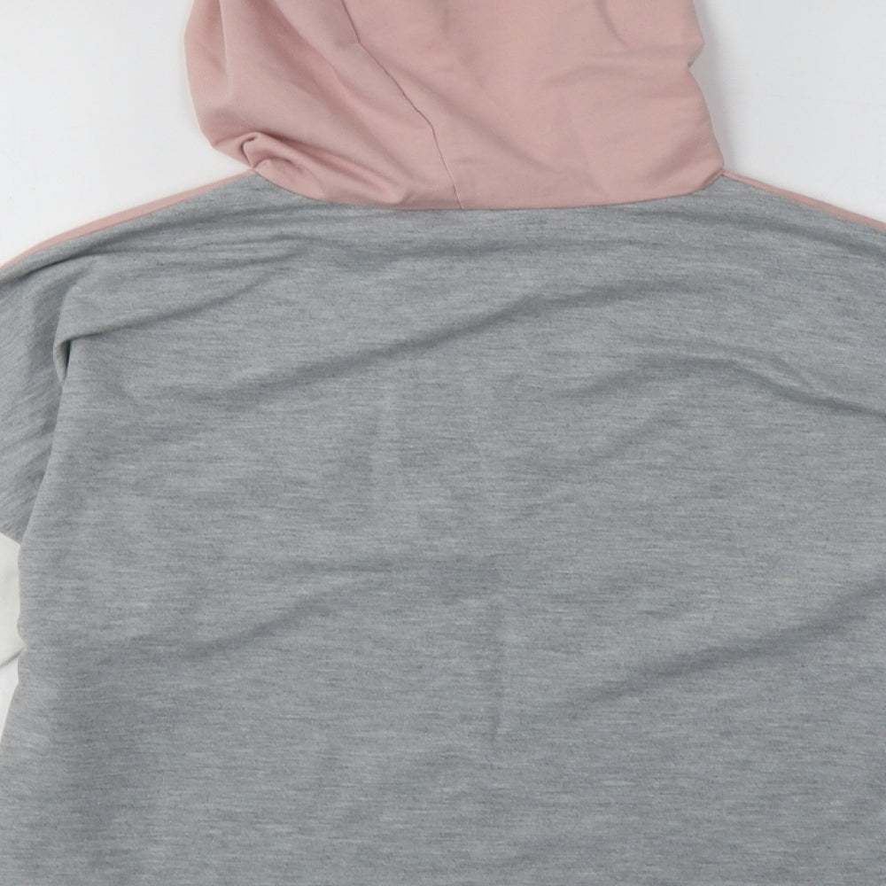 SheIn Womens Grey Plaid Cotton Pullover Hoodie Size S  Pullover