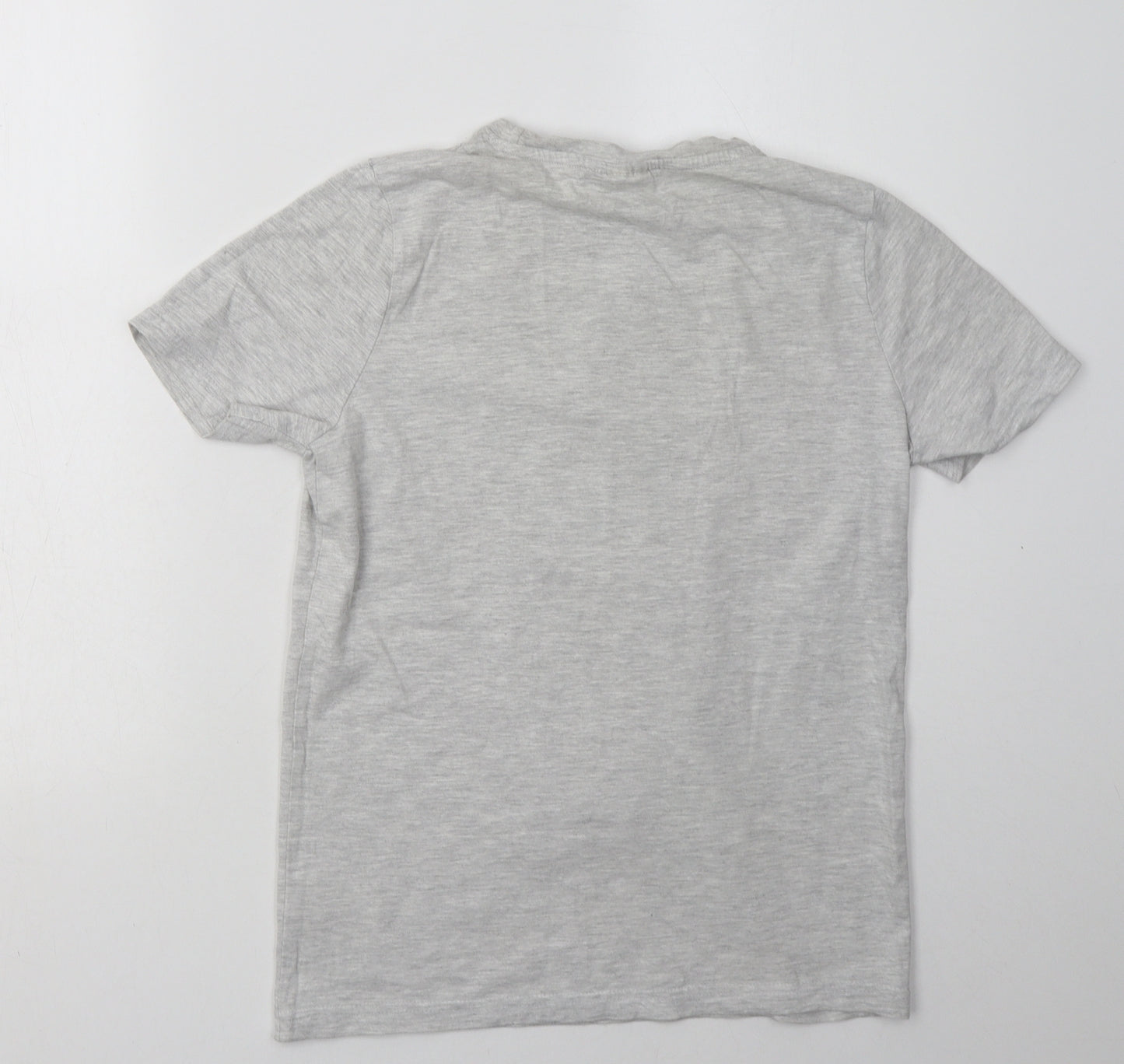 F&F Boys Grey  Cotton Basic T-Shirt Size 12-13 Years Crew Neck Pullover - PlayStation