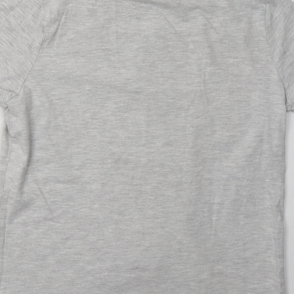 F&F Boys Grey  Cotton Basic T-Shirt Size 12-13 Years Crew Neck Pullover - PlayStation