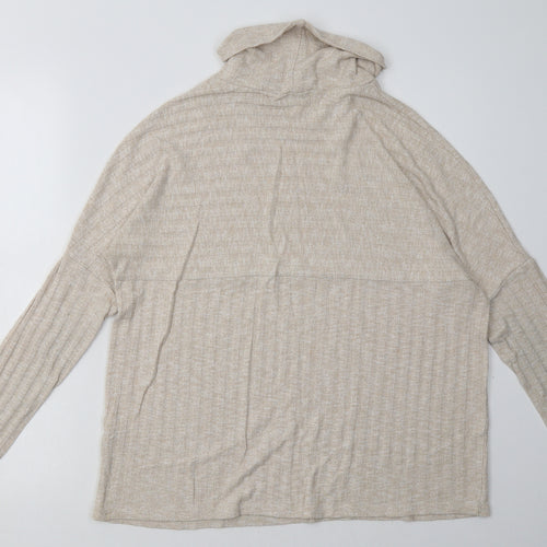 Sainsburys Womens Beige Striped Polyester Pullover Sweatshirt Size 10  Pullover