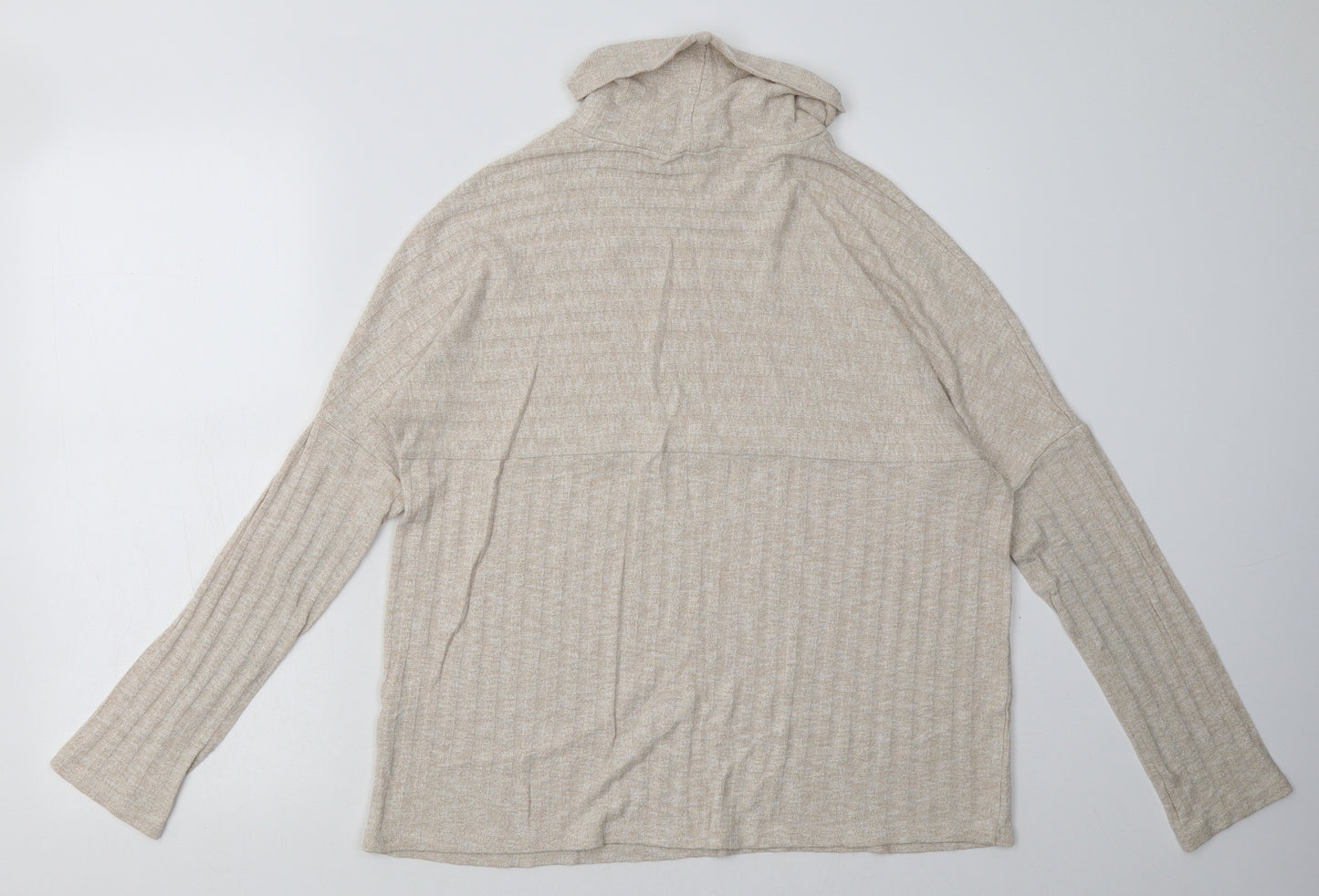 Sainsburys Womens Beige Striped Polyester Pullover Sweatshirt Size 10  Pullover