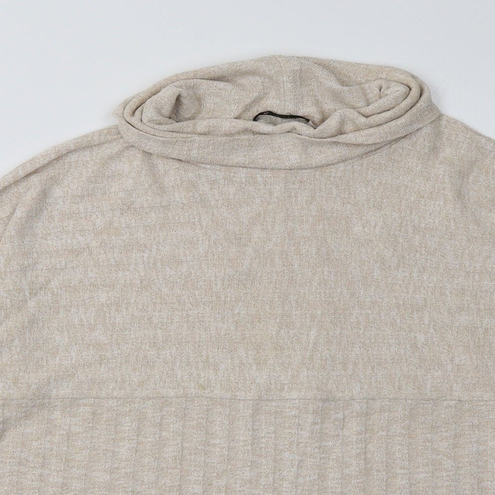 Sainsburys Womens Beige Striped Polyester Pullover Sweatshirt Size 10  Pullover