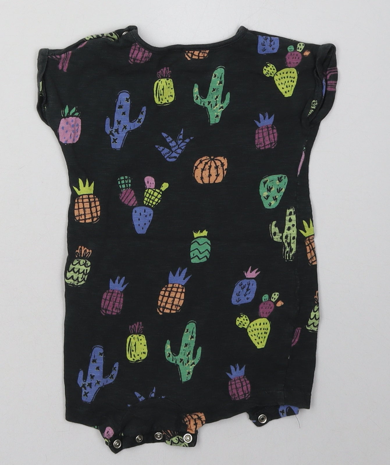 NEXT Baby Grey Geometric Cotton Romper One-Piece Size 9-12 Months  Buckle - Cactus Print