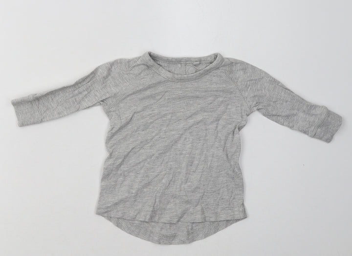 NEXT Baby Grey  Cotton Basic Casual Size 6-9 Months Crew Neck Pullover