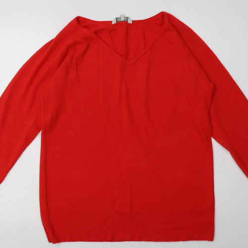 Peacocks Womens Red  Acrylic Pullover Sweatshirt Size 18  Pullover