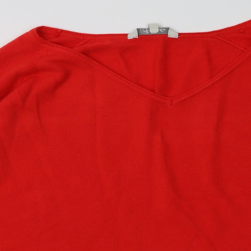 Peacocks Womens Red  Acrylic Pullover Sweatshirt Size 18  Pullover