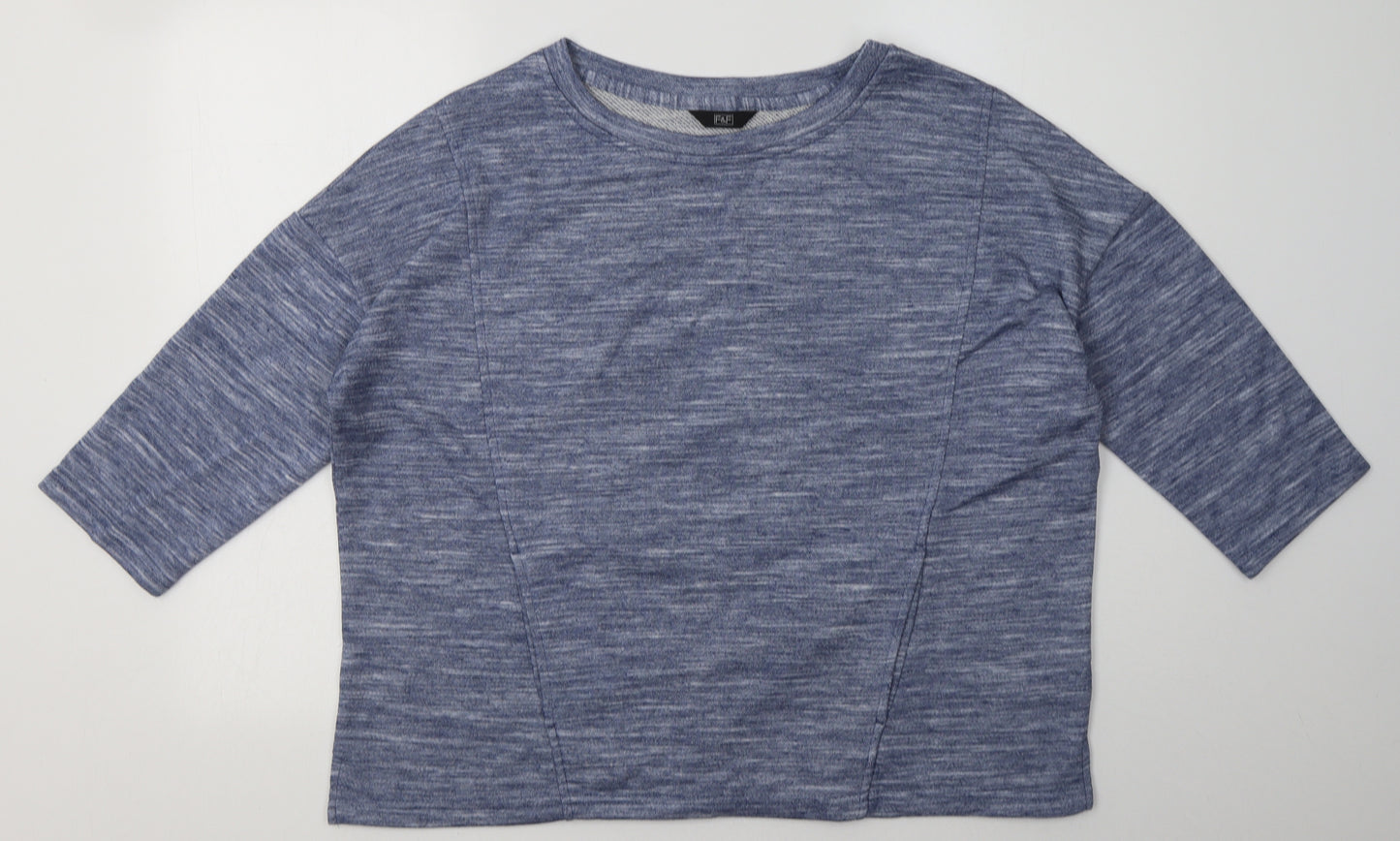 F&F Womens Blue  Polyester Pullover Sweatshirt Size 16  Pullover