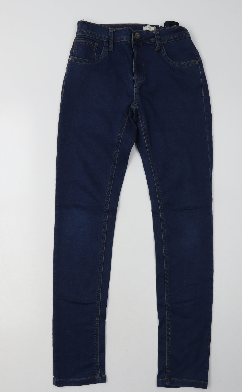 name it Girls Blue  Cotton Straight Jeans Size 13 Years  Regular Hook & Eye