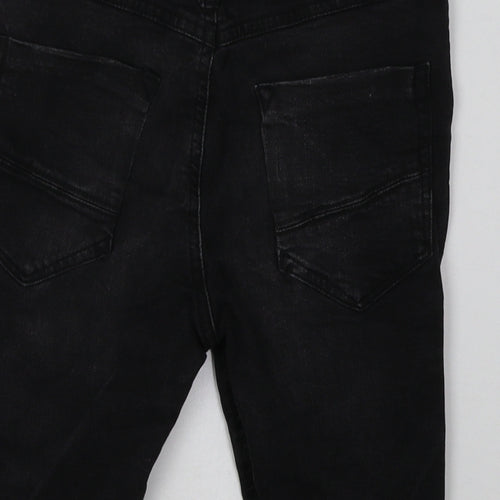 River Island Boys Black  Cotton Bermuda Shorts Size 9-10 Years  Regular Buckle