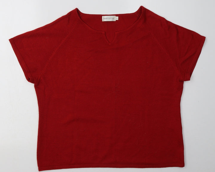 Bonmarché Womens Red Acrylic Pullover Sweatshirt Size L Pullover