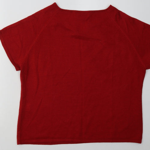 Bonmarché Womens Red  Acrylic Pullover Sweatshirt Size L  Pullover