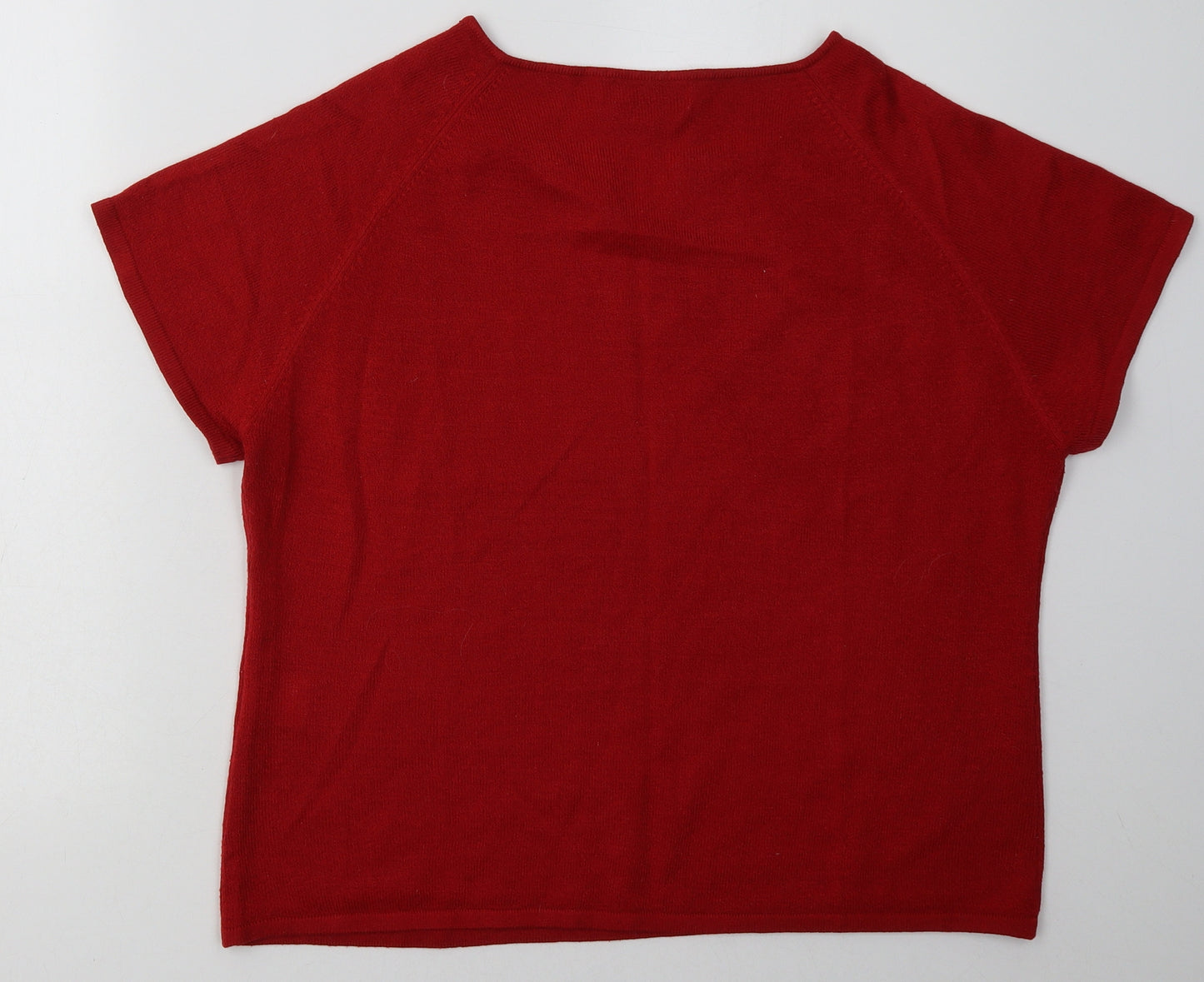 Bonmarché Womens Red  Acrylic Pullover Sweatshirt Size L  Pullover