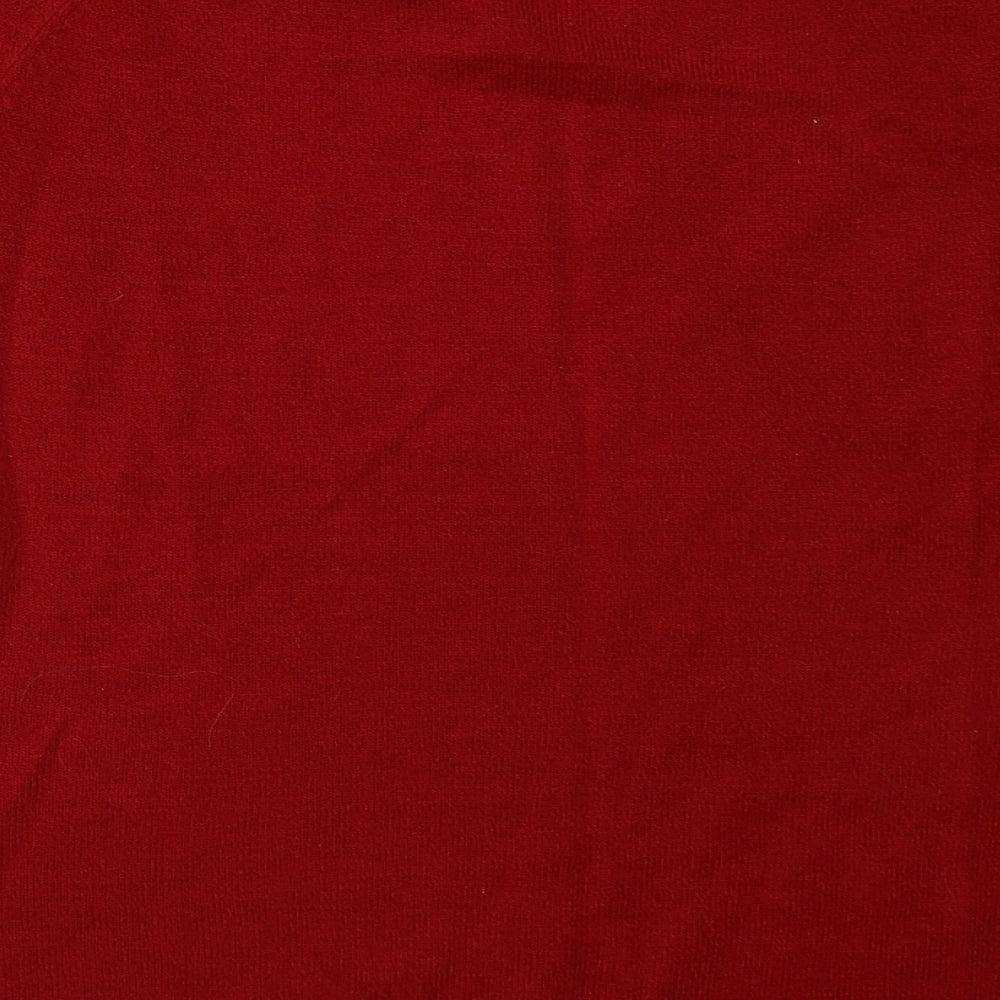 Bonmarché Womens Red  Acrylic Pullover Sweatshirt Size L  Pullover