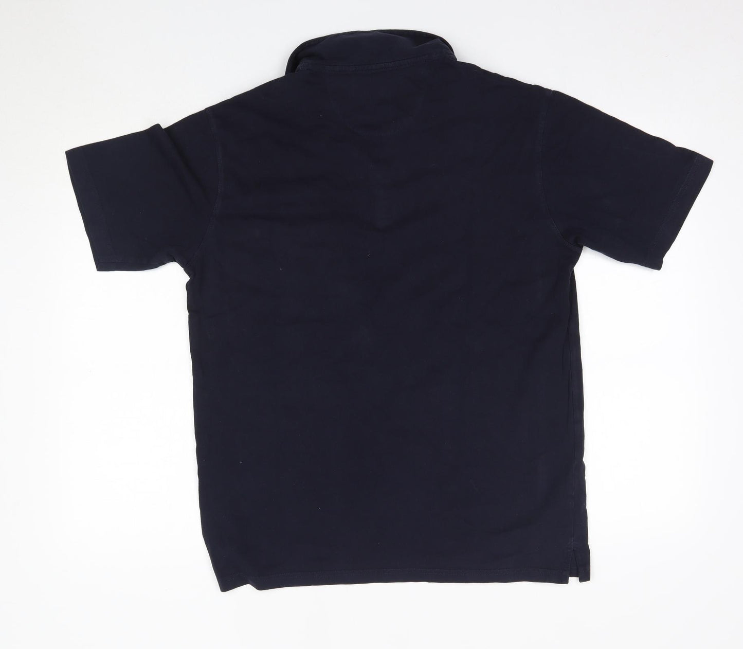 M&S Mens Blue  Cotton  Polo Size M Collared