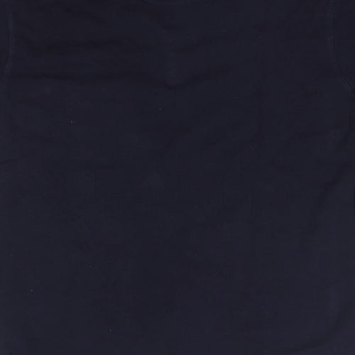 M&S Mens Blue  Cotton  Polo Size M Collared
