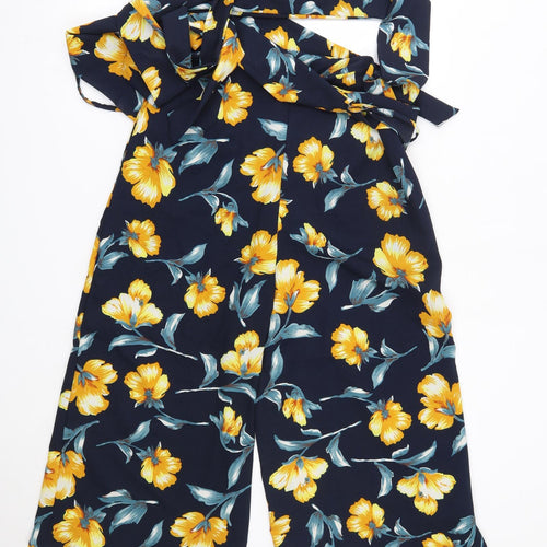 QED London Womens Blue Floral Polyester Trousers  Size 12 L20 in Regular
