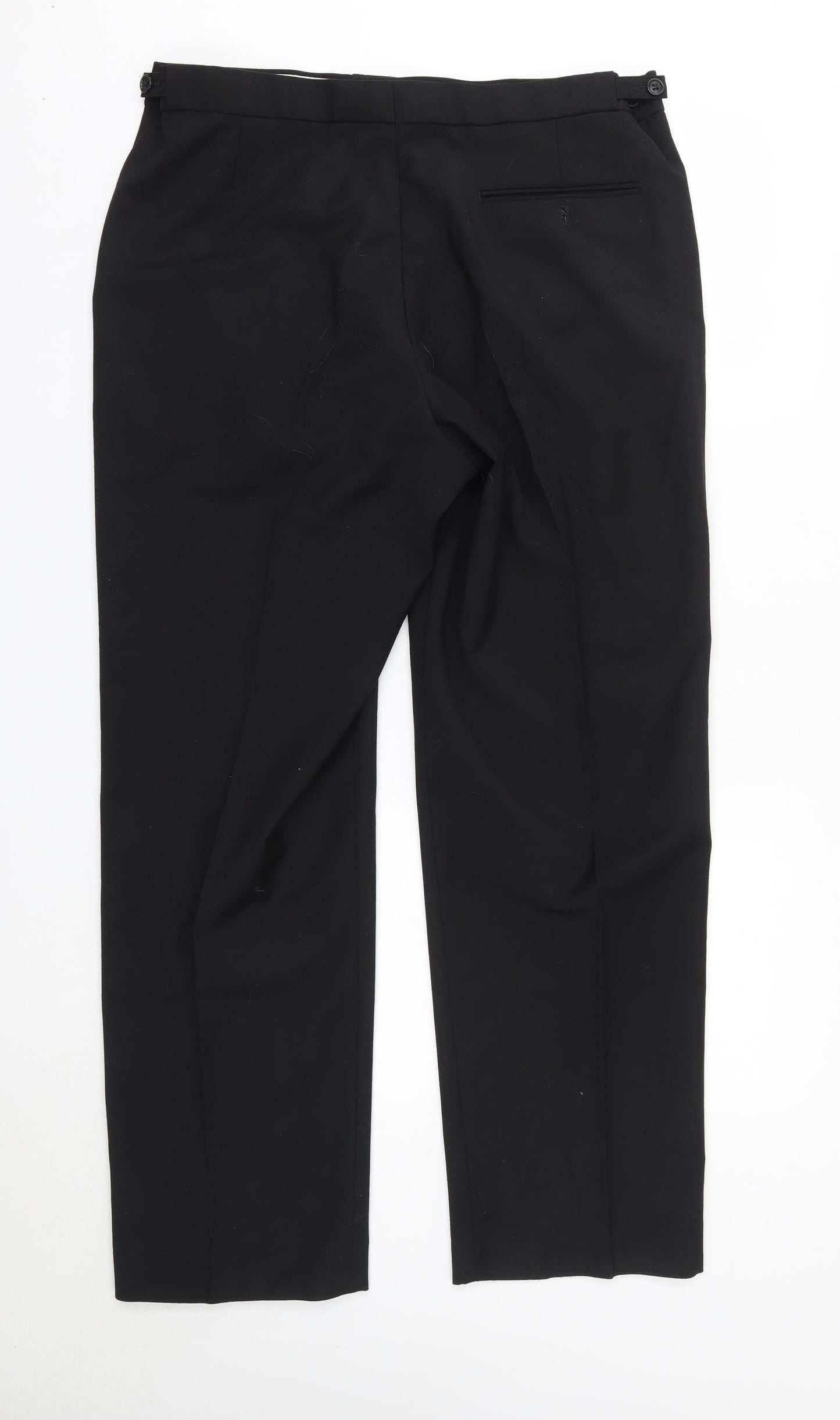 M&S Mens Black  Polyester Dress Pants Trousers Size 36 in L31 in Regular