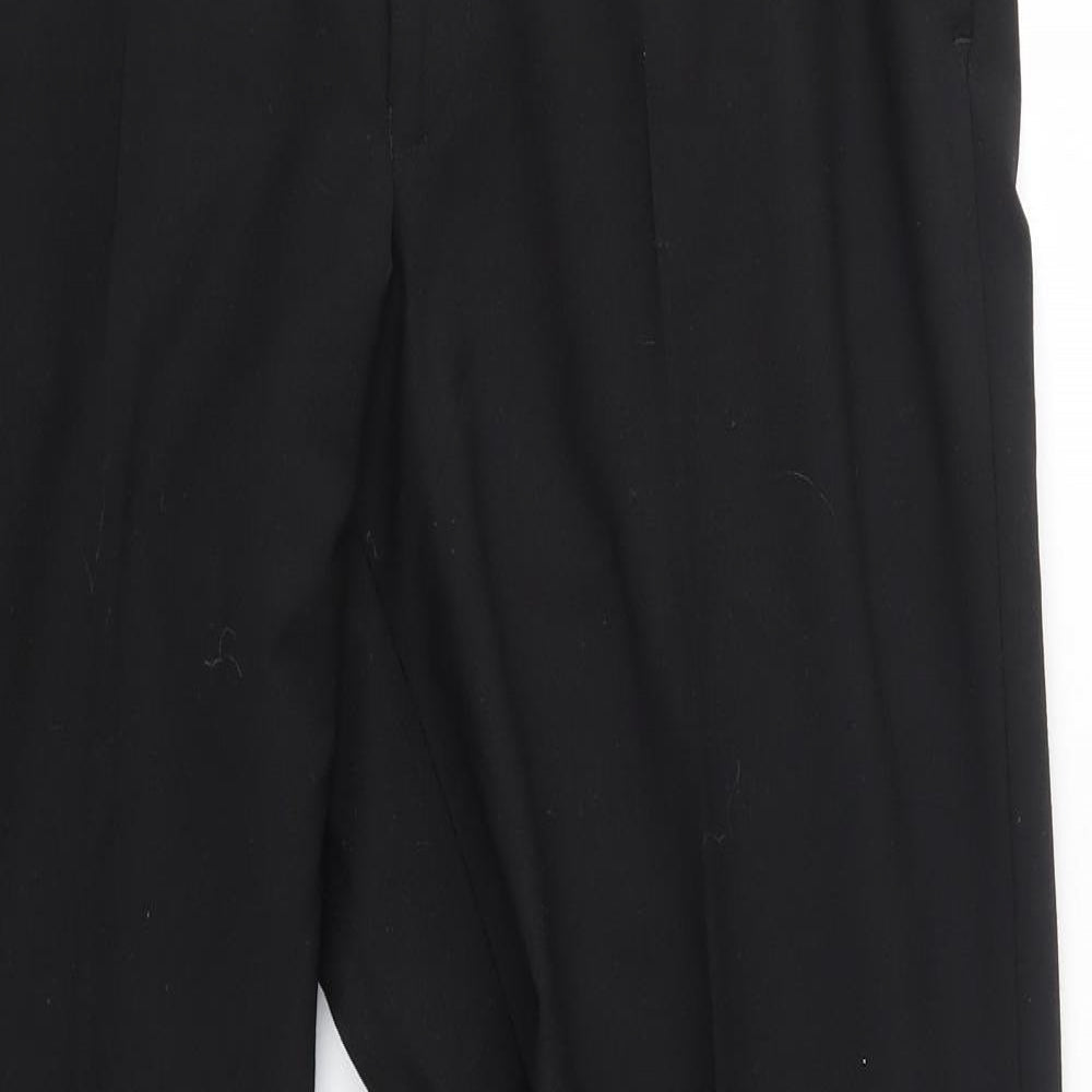 M&S Mens Black  Polyester Dress Pants Trousers Size 36 in L31 in Regular