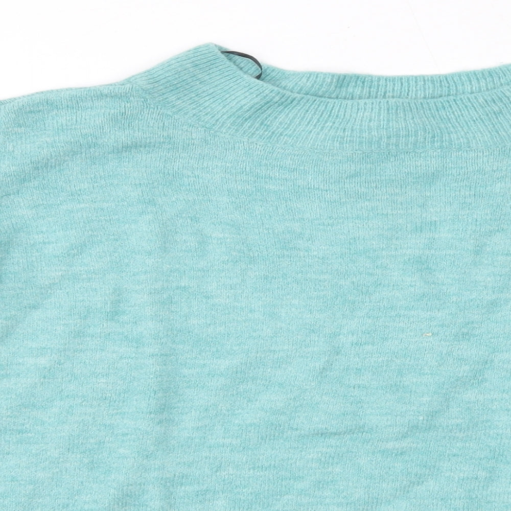 H&M Womens Green High Neck  Acrylic Pullover Jumper Size M
