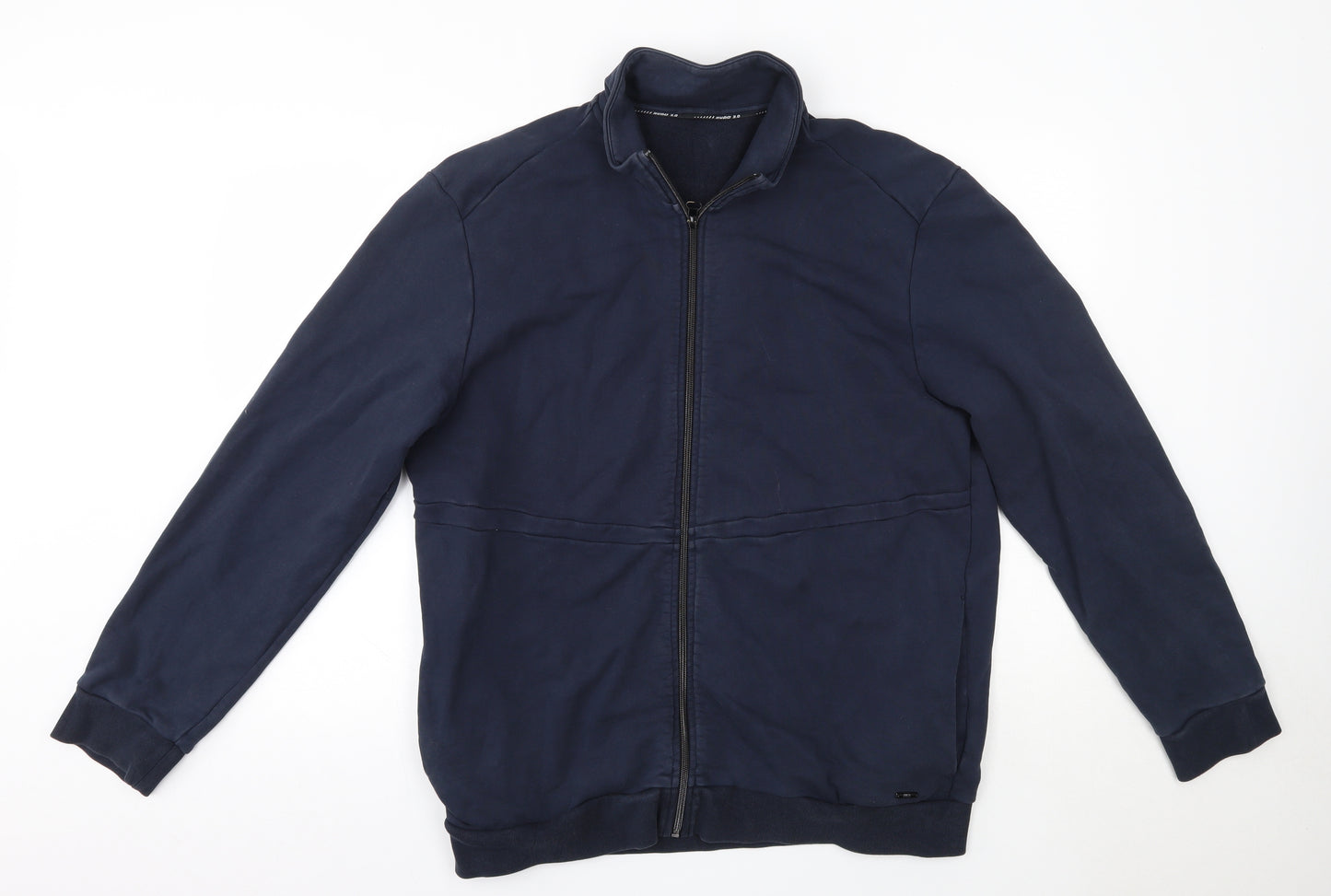 Preworn Mens Blue High Neck  Cotton Full Zip Jumper Size XL