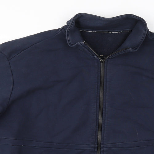 Preworn Mens Blue High Neck  Cotton Full Zip Jumper Size XL