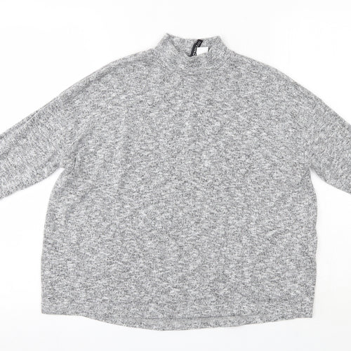 H&M Womens Grey High Neck  Polyester Pullover Jumper Size XS