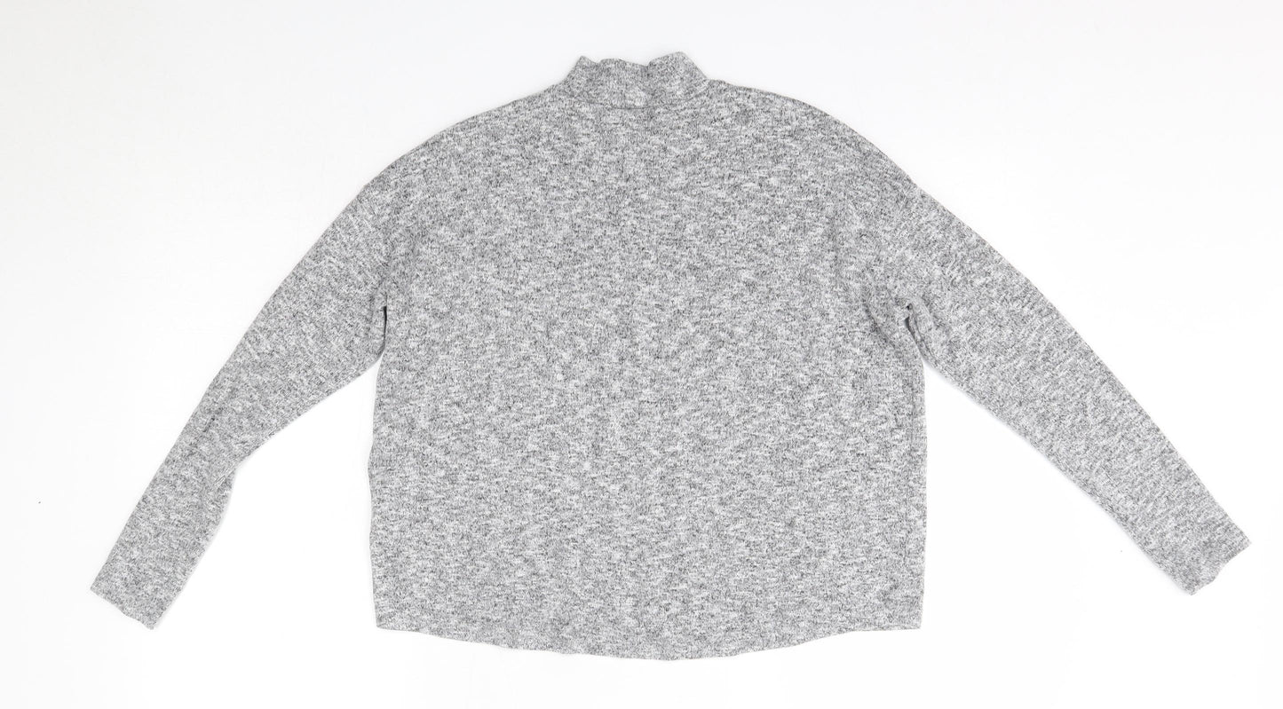 H&M Womens Grey High Neck  Polyester Pullover Jumper Size XS