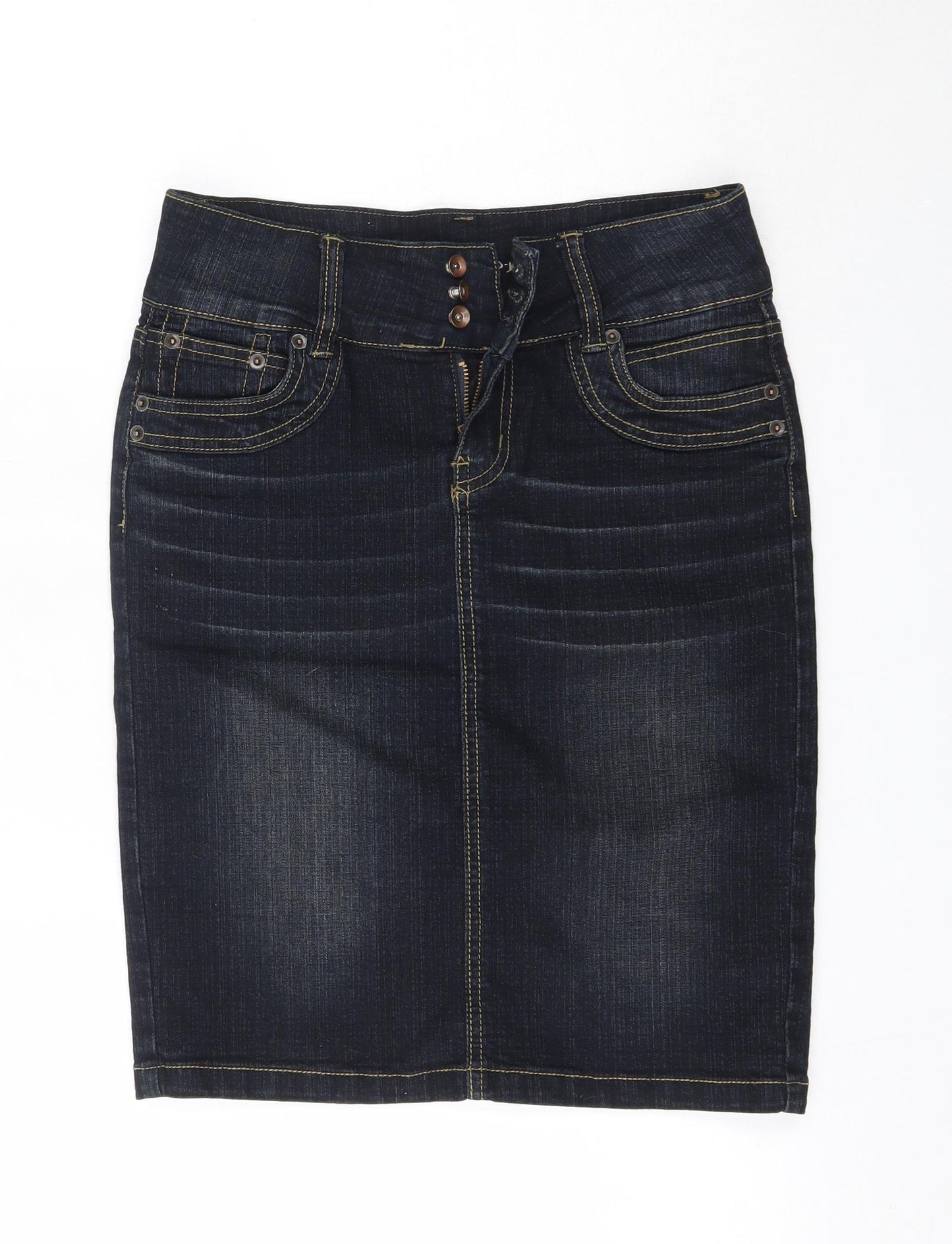 Jane Norman Womens Blue  Cotton Straight & Pencil Set Size 10