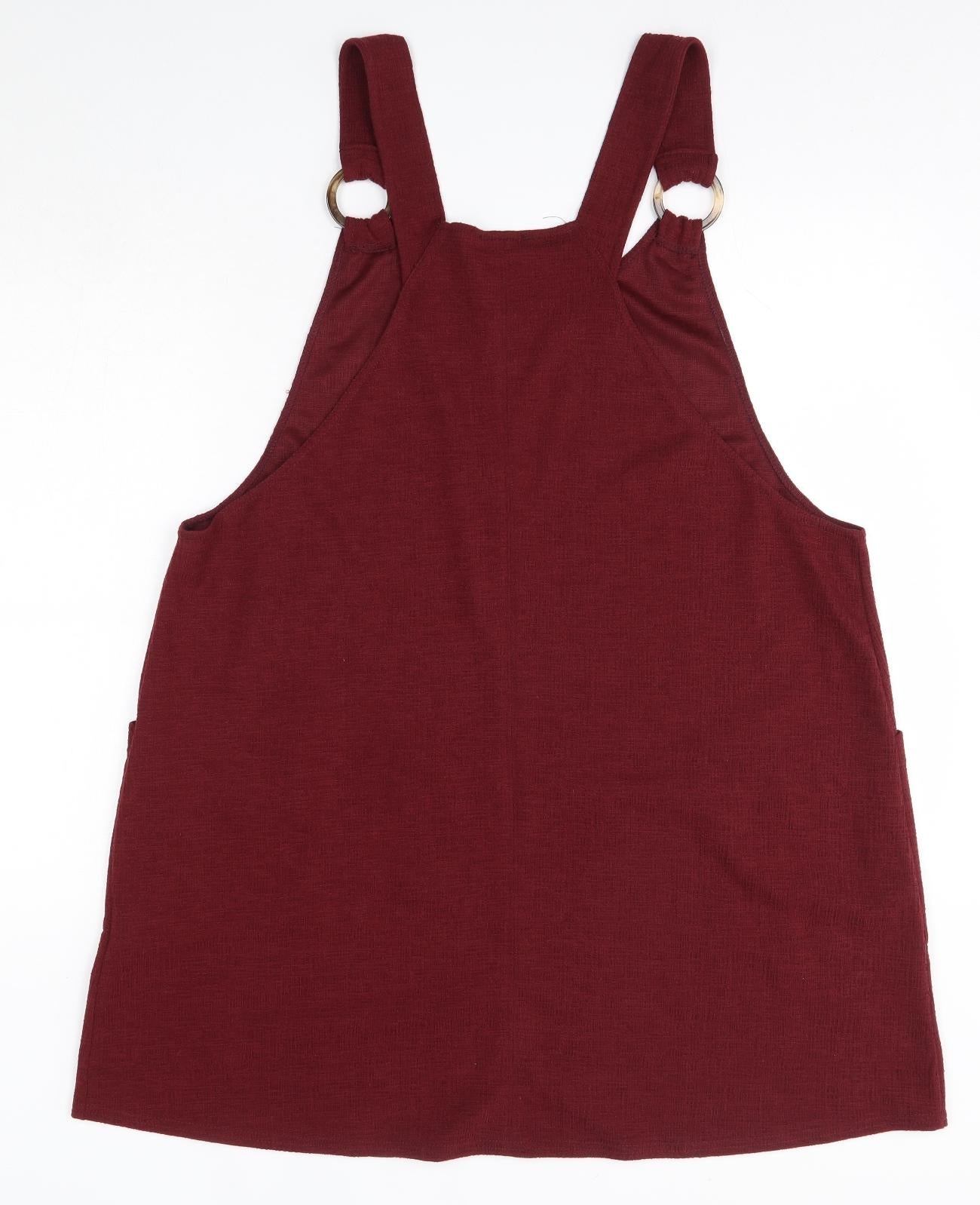 New Look Womens Purple  Polyester Pinafore/Dungaree Dress  Size 18  Square Neck