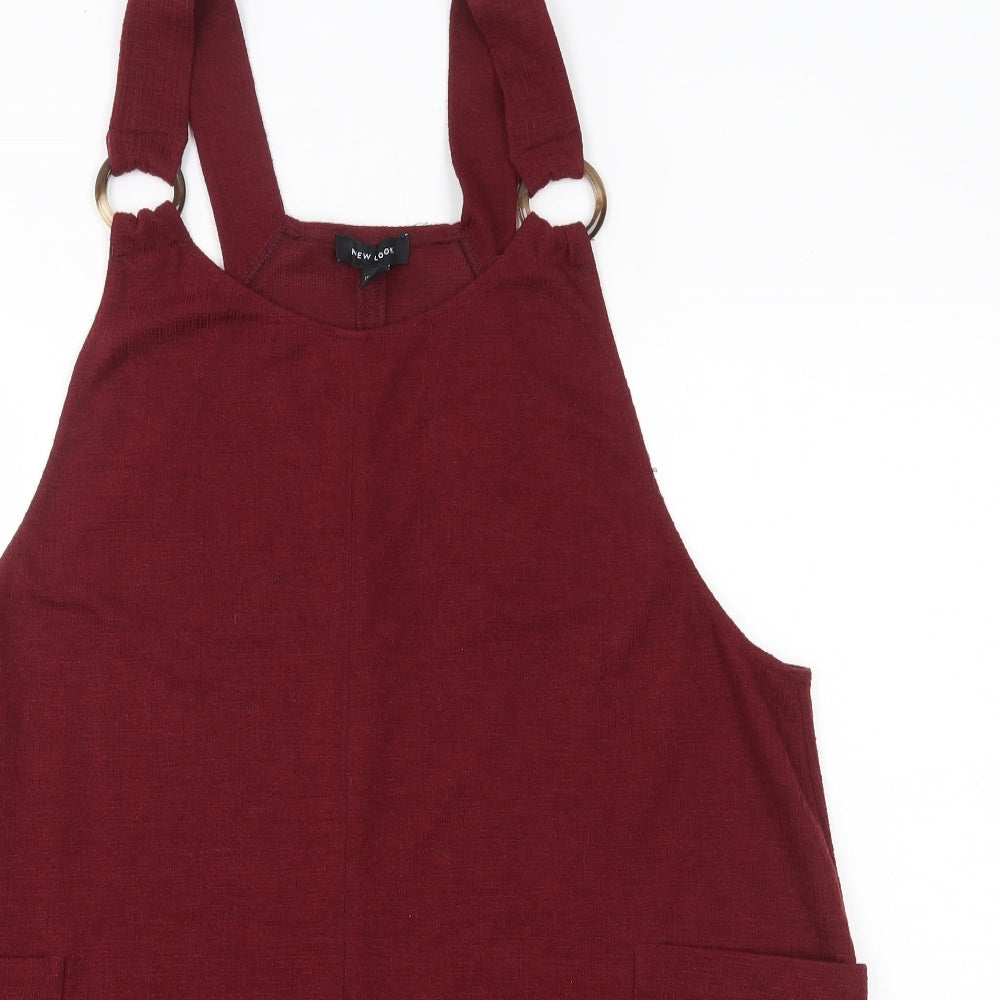 New Look Womens Purple  Polyester Pinafore/Dungaree Dress  Size 18  Square Neck