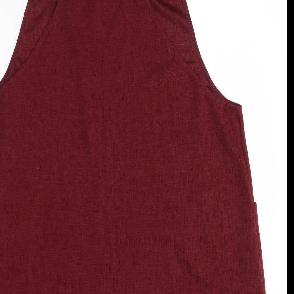 New Look Womens Purple  Polyester Pinafore/Dungaree Dress  Size 18  Square Neck