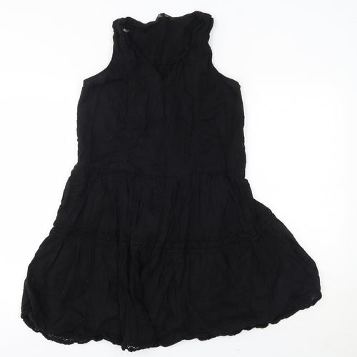 NEXT Womens Black  100% Cotton A-Line  Size 12  V-Neck