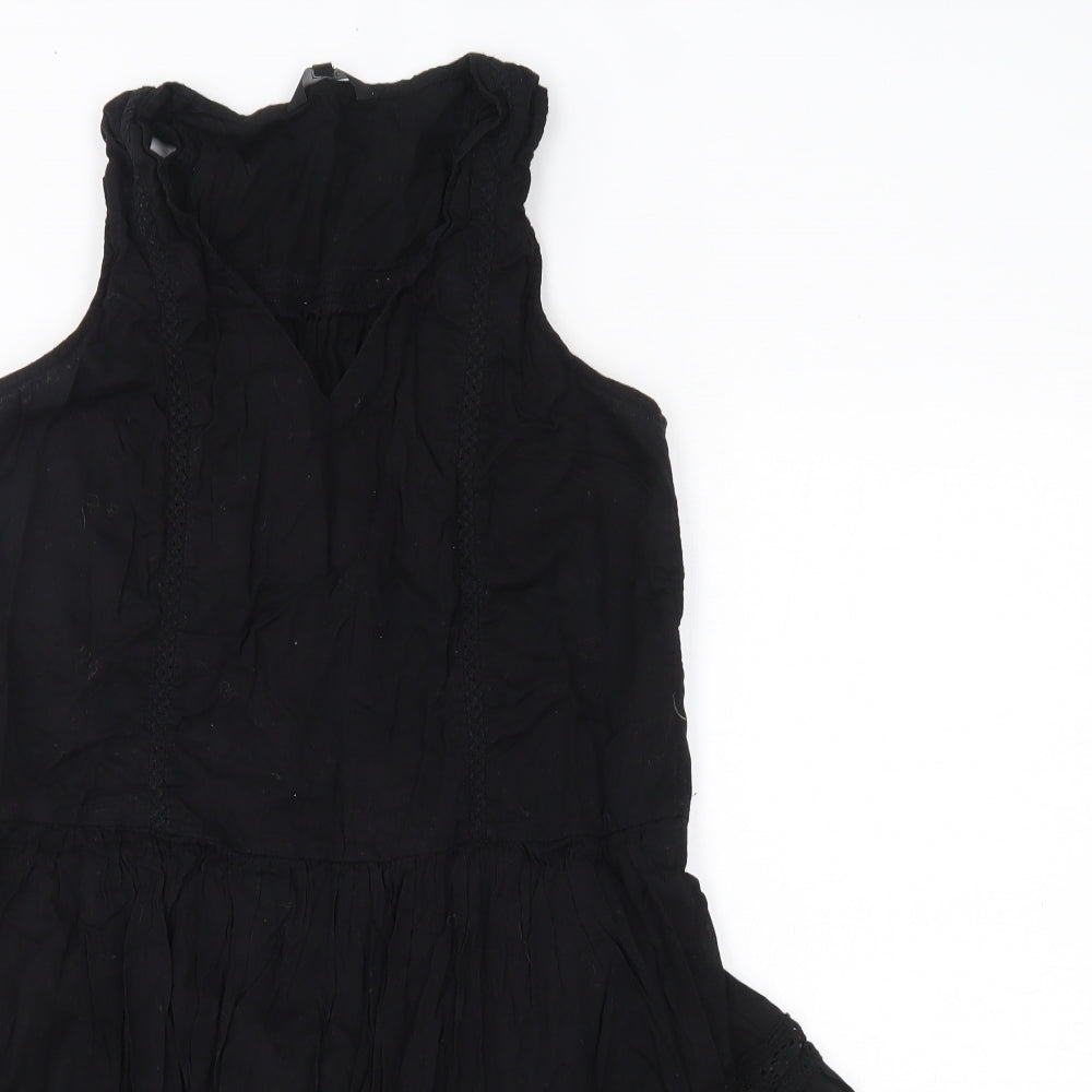 NEXT Womens Black  100% Cotton A-Line  Size 12  V-Neck