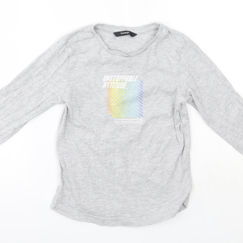 George Boys Grey  Cotton Basic Casual Size 4-5 Years Round Neck