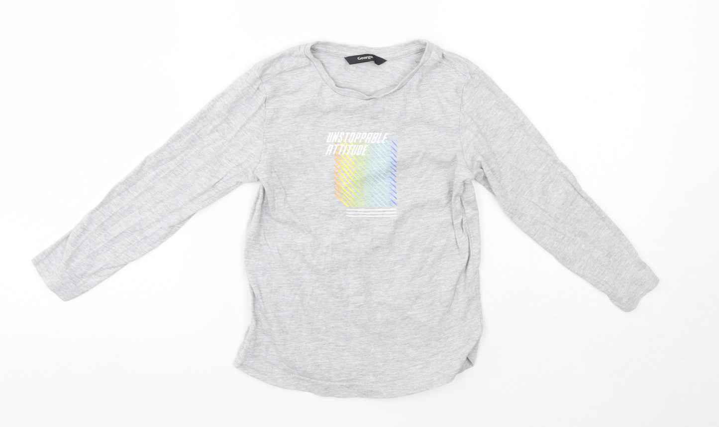 George Boys Grey  Cotton Basic Casual Size 4-5 Years Round Neck