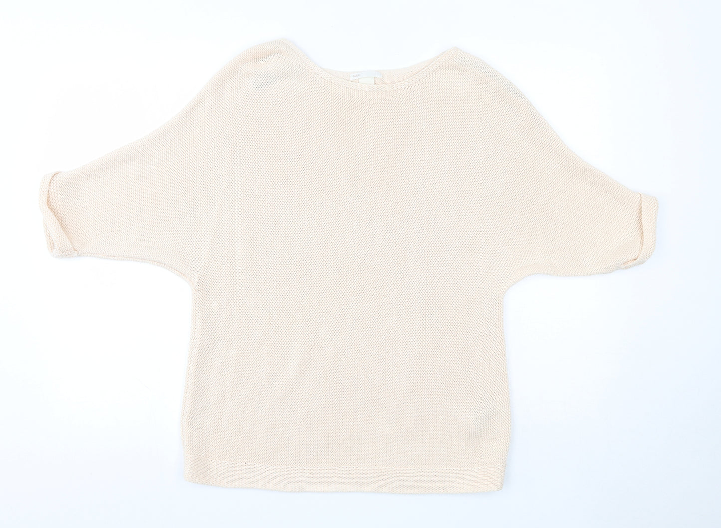 H&M Womens Pink Round Neck  Acrylic Pullover Jumper Size S