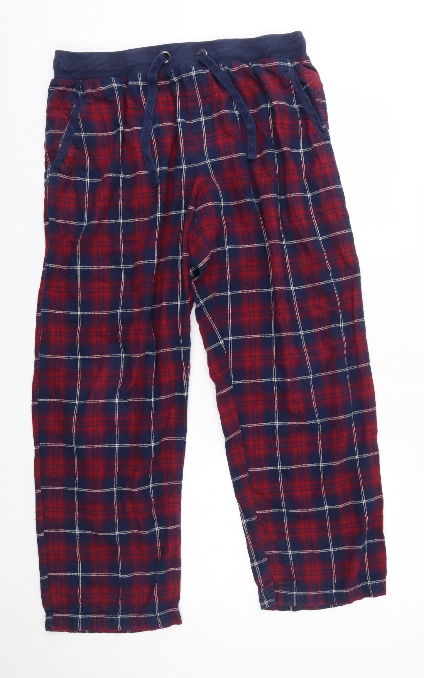 M&S Mens Red Check 100% Cotton  Pyjama Pants Size XL