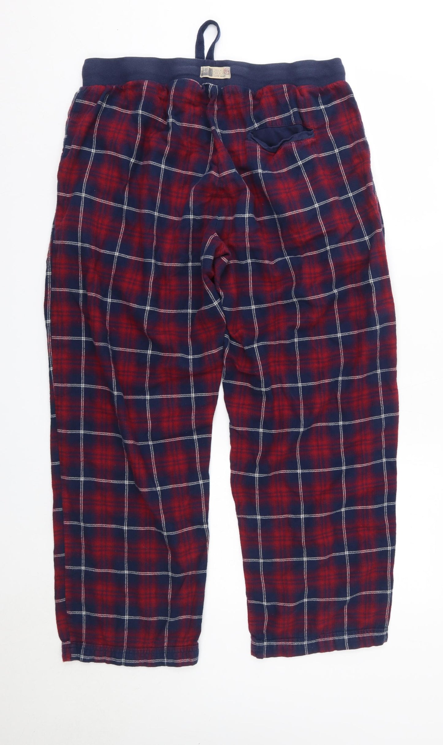 M&S Mens Red Check 100% Cotton  Pyjama Pants Size XL