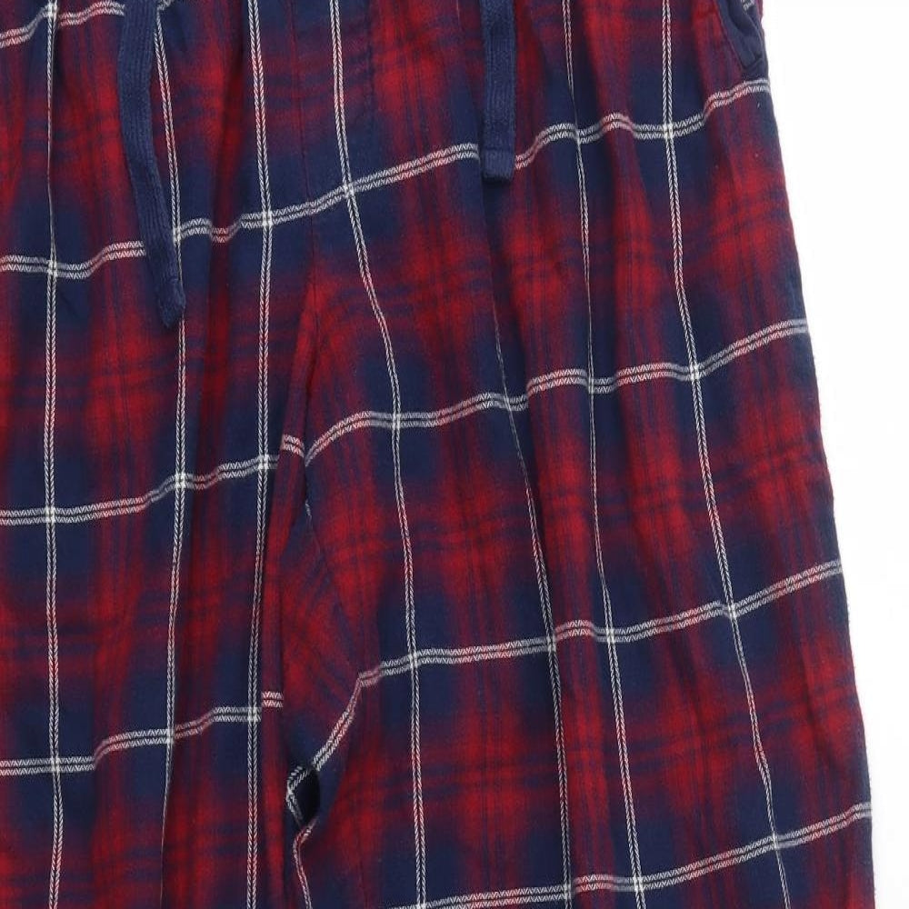 M&S Mens Red Check 100% Cotton  Pyjama Pants Size XL