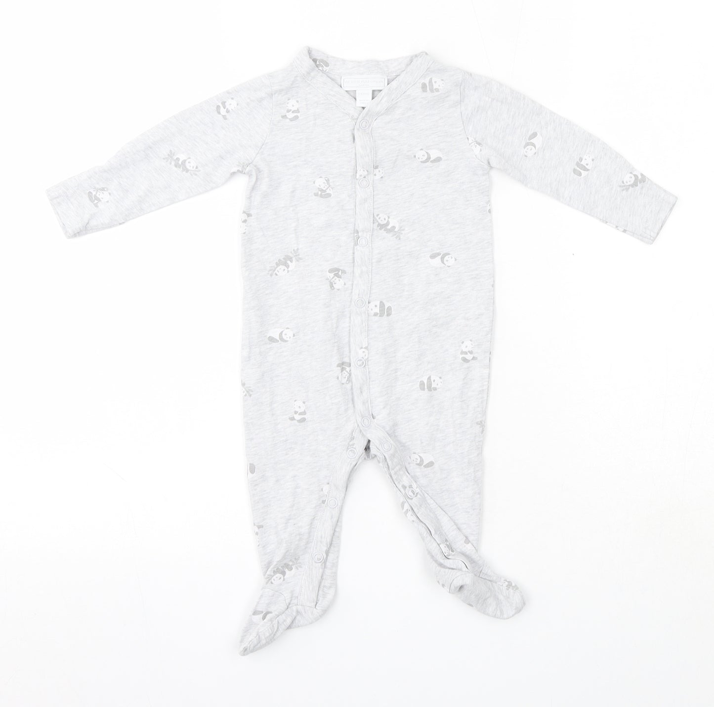 The Little White Company Baby Grey  Cotton Babygrow One-Piece Size 3-6 Months