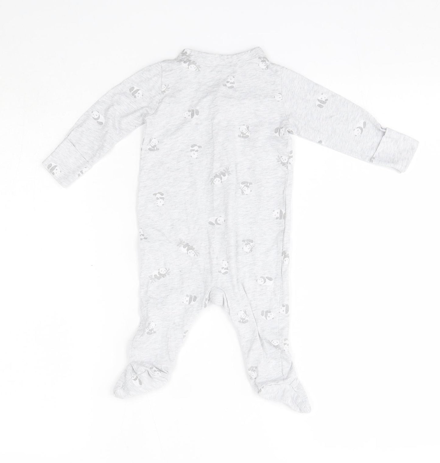 The Little White Company Baby Grey  Cotton Babygrow One-Piece Size 3-6 Months