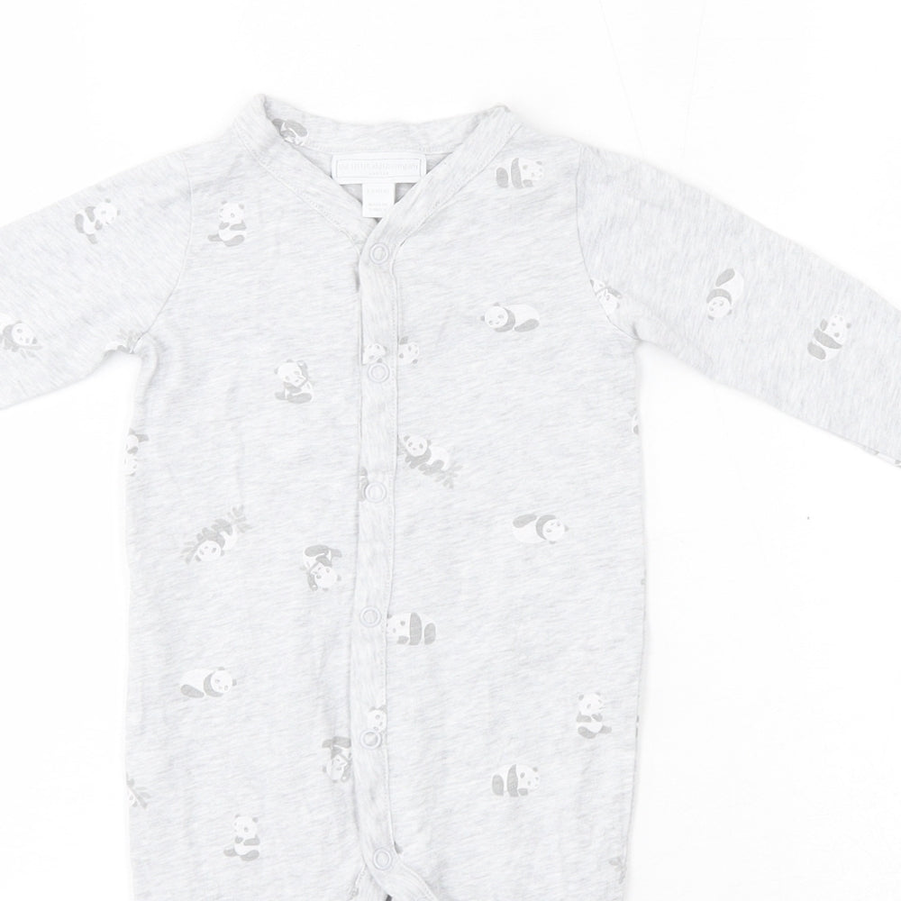 The Little White Company Baby Grey  Cotton Babygrow One-Piece Size 3-6 Months