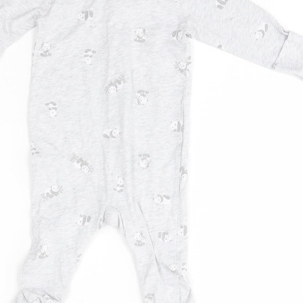 The Little White Company Baby Grey  Cotton Babygrow One-Piece Size 3-6 Months