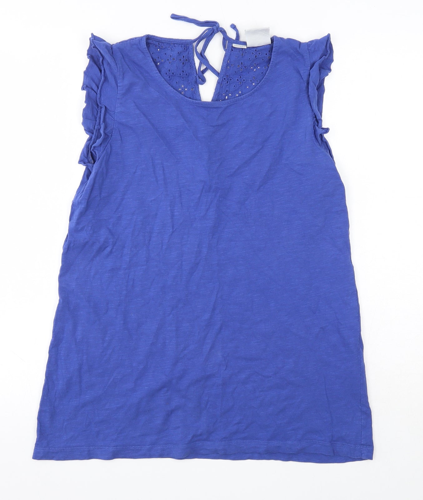 Mama Licous Womens Blue  Cotton Basic Blouse Size M Round Neck