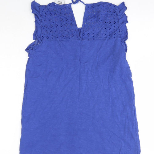 Mama Licous Womens Blue  Cotton Basic Blouse Size M Round Neck