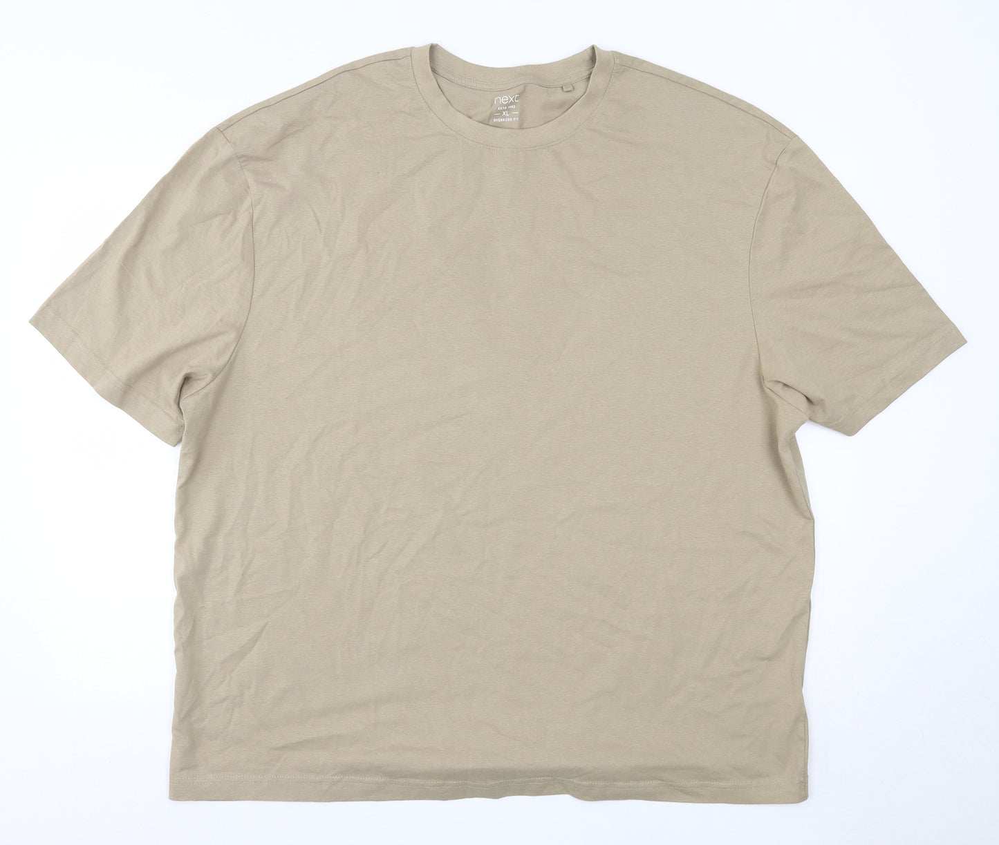 NEXT Mens Brown  Cotton  T-Shirt Size XL Round Neck  - Oversized